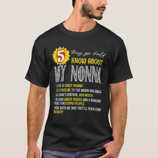 5 dingen die je moet weten over mijn Nonna zonnebl T-shirt (Voorkant)