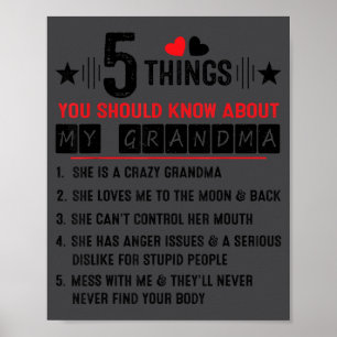 5 dingen die je moet weten over mijn oma Funny Fa Poster