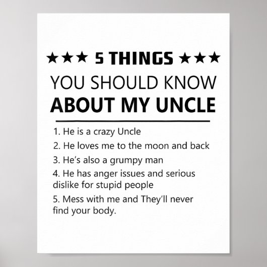 5 dingen die je moet weten over mijn oom-grappige poster (Voorkant)