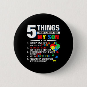 5 dingen die je moet weten over mijn Son Autism Ronde Button 5,7 Cm