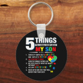 5 dingen die je moet weten over mijn Son Autism Sleutelhanger (Voorkant)