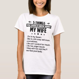 5 dingen die je moet weten over mijn vrouw t-shirt
