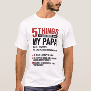 5 dingen over mijn papa grappig vintage shirt ontw