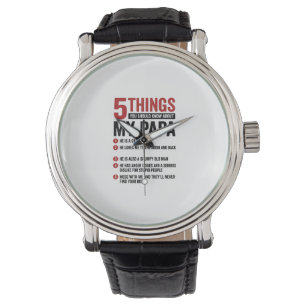 5 dingen over mijn papa grappig vintage shirt ontw horloge