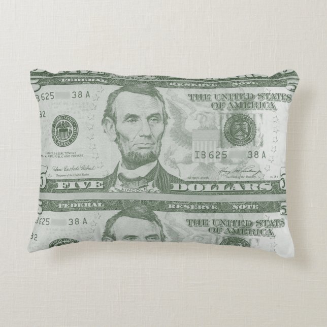 5-dollar-Bill Pillow Decoratief Kussen (Achterkant)