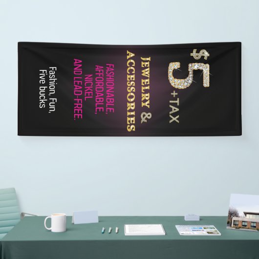 5 dollar voor juwelen en Accessoires banner (Beurs)