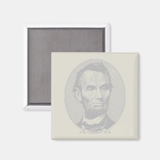 5 dollar voor President Abraham Lincoln Magneet (Voorkant / Achterkant)