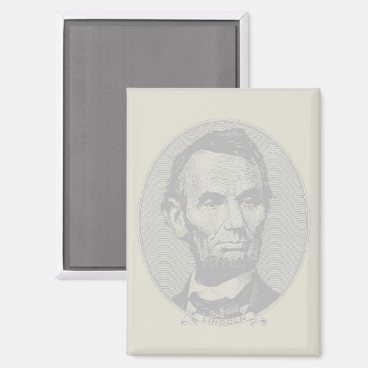 5 dollar voor President Abraham Lincoln Magneet (Voorkant / Achterkant)