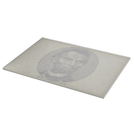 5 dollar voor President Abraham Lincoln Snijplank (Hoek)