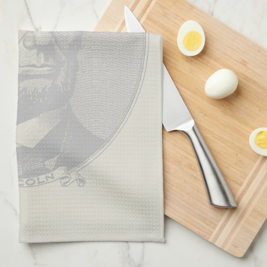 5 dollar voor President Abraham Lincoln Theedoek (Quarter Fold)