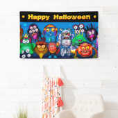 5' door 3' vinyl Halloween banner met monsters. (Insitu)