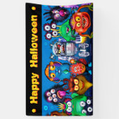 5' door 3' vinyl Halloween banner met monsters. (Verticaal)