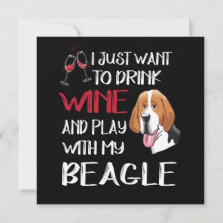 5 Drink Wijn En Speel Met Mijn Beagle Kaart