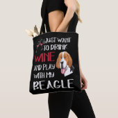 5 Drink wijn en speel met mijn beagle Tote Bag (Dichtbij)