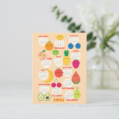 5 Een Dag Kawaii Fruit 2026 Kalender Briefkaart (Staand voorkant)