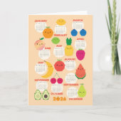5 Een Dag Kawaii Fruit 2026 Kalender Kaart (Voorkant)