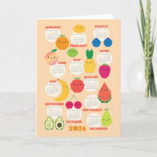 5 Een Dag Kawaii Fruit 2026 Kalender Kaart