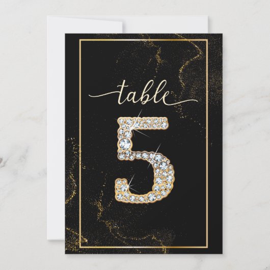 5 Elegante Diamant Afdrukbare Tafelnummers (Voorkant)
