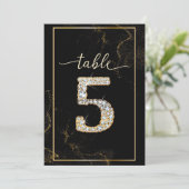 5 Elegante Diamant Afdrukbare Tafelnummers (Staand voorkant)