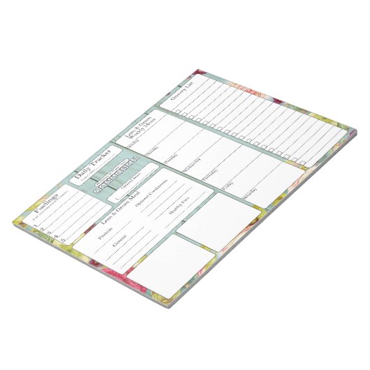 5 en 1 | Menu Planner | Lijst van kruidenierswaren Notitieblok (Schuin)