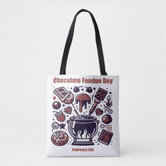 5 feb - Chocolade Fondue Dag Tote Bag (Voorkant)