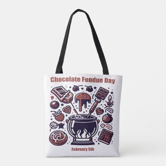 5 feb - Chocolade Fondue Dag Tote Bag (Achterkant)