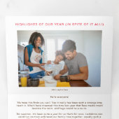 5 Foto 2020 jaar in Review Merry-kerstscript Drieluik Wenskaart (Binnenzijde eerst)