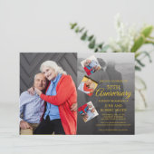 5 foto 50e gouden trouwdag kaart (Staand voorkant)