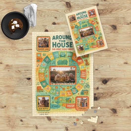 5 Foto | Aangepaste Familie Spel Nachtpuzzel Legpuzzel