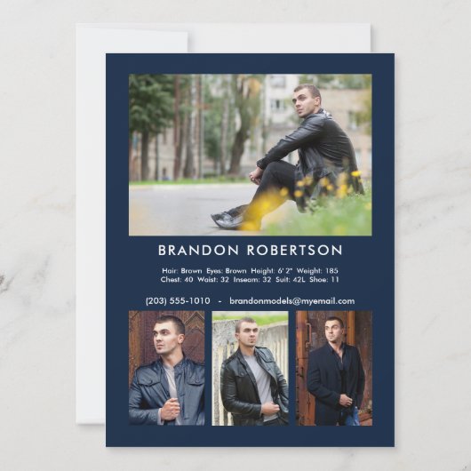 5 Foto Actor Model Pro 5.5x7.5 Sjabloon Kaart (Achterkant)