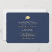 5 Foto Afstudeerder Collage Modern Script Navy Blu Aankondiging (Achterkant)