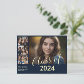 5 Foto Afstuderen Collage Aankondiging Briefkaart (Staand voorkant)