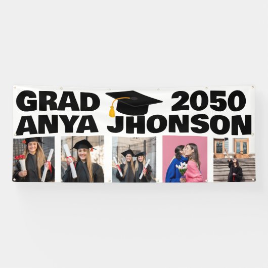 5 Foto Afstuderen Collage Afstuderen klasse van 20 Spandoek (Horizontaal)