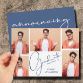 5 Foto Afstuderen Collage Chic Script Aankondiging