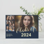 5 Foto Afstuderen Collage Flat Aankondiging Kaart (Staand voorkant)