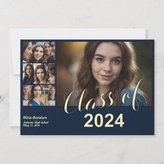 5 Foto Afstuderen Collage Flat Aankondiging Kaart