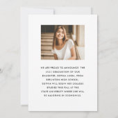 5 Foto Afstuderen Collage Modern Elegant Script Aankondiging (Achterkant)