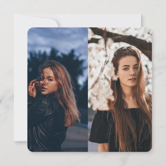 5 Foto Afstuderen Collage Modern Zwart Wit Goud Aankondiging (Achterkant)