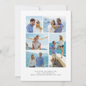 5-foto Blauwgroen Blue Gold Agaat bruiloft Kaart (Achterkant)