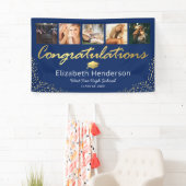 5 Foto Blue Gold Graduation Party Spandoek (Insitu)