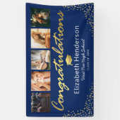 5 Foto Blue Gold Graduation Party Spandoek (Verticaal)