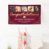 5 Foto Burgundy Gold Graduparty Spandoek (Insitu)