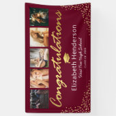 5 Foto Burgundy Gold Graduparty Spandoek (Verticaal)