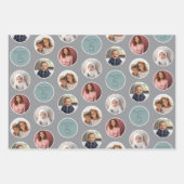 5 Foto Circle Border Collage - Zwart Wit Inpakpapier Vel (Voorkant 3)