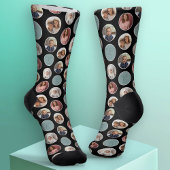 5 Foto Circle Border Collage - Zwart Wit Sokken