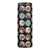 5 Foto Circle Border Collage - Zwart Wit Thermosbeker (Achterkant)