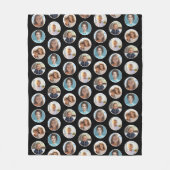 5 Foto Cirkel Rand Collage - Zwart Wit Fleece Deken (Voorkant)