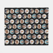 5 Foto Cirkel Rand Collage - Zwart Wit Fleece Deken (Voorkant (Horizontaal))