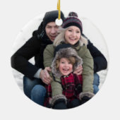 5 Foto Collage | Aangepaste feestdagen — Groetfami Keramisch Ornament (Achterkant)