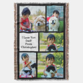 5 Foto Collage Afbeelding Vaderdag Deken (Voorkant Verticaal)